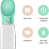 Newaner Dog Water Bottle, Leak-proof Portable Puppy Water Dispenser with Automatic Feeder for Pets, Cats, Outdoors, Hiking, Travel, Food Grade Plastic (550 ml, Green)