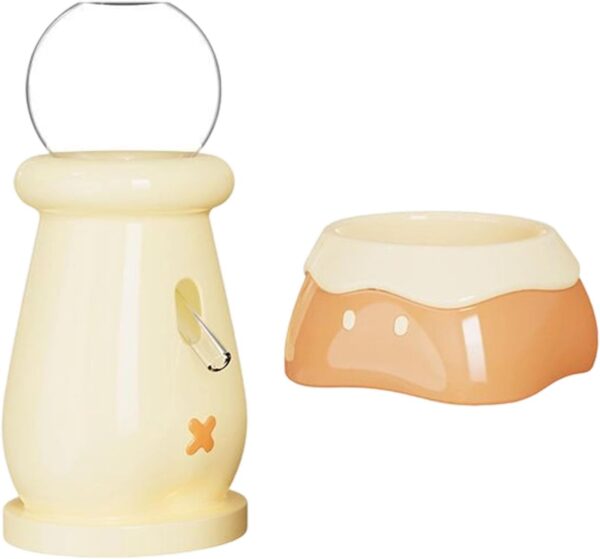 Moderne Keramik-Futterschale für Haustiere, Vakuum-Wasser-Futterstation für Kleintiere, rutschfeste Basis, Futterzubehör, Hamster-Futternapf, Wasserspender-Set
