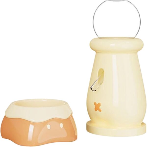 Moderne Keramik-Futterschale für Haustiere, Vakuum-Wasser-Futterstation für Kleintiere, rutschfeste Basis, Futterzubehör, Hamster-Futternapf, Wasserspender-Set