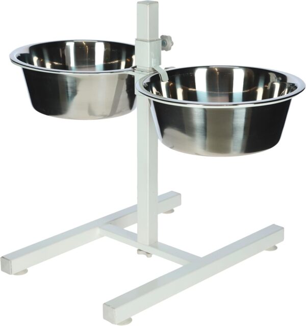 Kerbl Food Bar, Dog Feeding Bowl, Height Adjustable, Stainless Steel Bowls, 1800 ml, 2800 ml