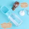 Zivacate Dog Drinking Bottle 600 ml Multifunctional Portable Dog Drinking Bottle for On the Go with 100 g Food Container and Waste Bag Dispenser for Puppies and Cats Travel Accessories Water Dispenser