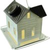 Solar Hummingbird Feeder - Hanging Metal Hummingbird Finch Feeder with Solar Light, Bluebird Feeder Accessories for Garden, Backyard, Balcony