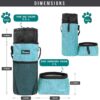 PetAmi Pet Food Travel Bag & Dog Bowls - Foldable Dog Food Container for Dry Food and Water | Waterproof Pet Travel Equipment Set (Sea Blue, Grey)