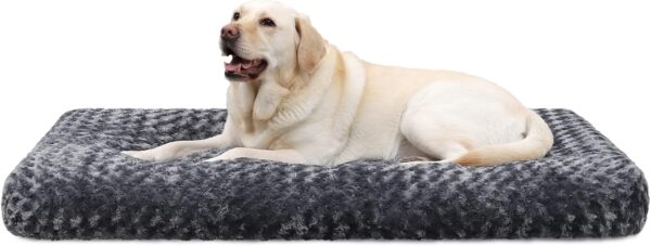 61es7S1C4dL._AC_SL1500_.jpg KSIIA Dog Bed for Large Dogs, Washable, Fluffy Dog Cushion, Dog Mat for Large/Medium Dogs, Non-Slip Bottom, Breathable, Dog Mattress, Pet Bed, Dark Grey, 111 x 81 cm