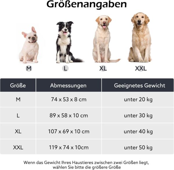 Pawk Dog Bed for Large Dogs, Washable Removable, Dog Basket, Fluffy, Breathable, Non-Slip, Dog Beds for Medium and Large Dogs, 89 x 58 x 10 cm