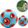 Andiker Dog Ball, Interactive Dog Toy with Bell, Rubber Ball, Dog Balls Bouncy Ball, Pet Sports Games Intelligence Ball, IQ Bite Resistant Toy for Pet Chew Toy (S, Blue)