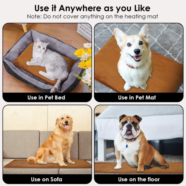 Pet Heating Pad for Cats, Dogs, Electric Blanket with 12H Timer and Temperature Control 30-60°C, Electric, Safe for Dogs and Cats - 45 x 45 cm