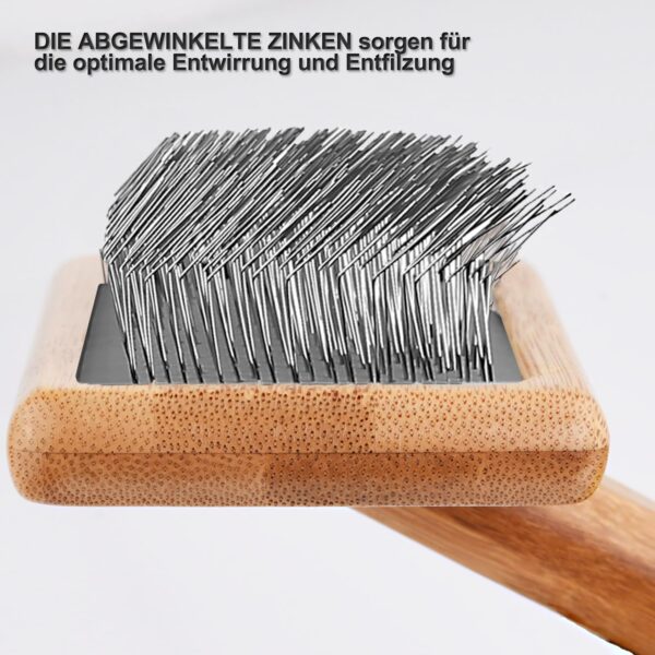 7116hSbYTnL._SL1500_.jpg Premium Dog Brush and Cat Brush Grooming Dog Brush Wood Dog Brush for Knots & Undercoat - Short & Long Hair, Fur Brush for Pets, Slicker Slicker Brush with Stainless Steel Pins