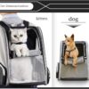 Travel Backpack for Cats - Pet Travel Gear Carrier Bag for Dogs | Double Shoulder Pet Bag Foldable with Breathable Mesh and Cushion