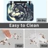 Wolf Night Moon Print Pet Feeding Mat Dog Mat for Food and Water Bowl Dogs Water Dispenser Mat Dogs Accessories