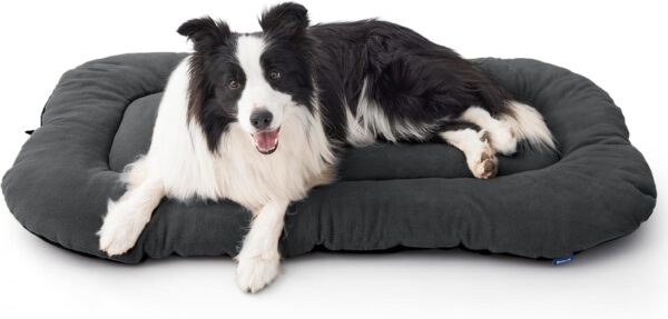 BEDSURE Washable Dog Cushion for Large Dogs - Thin Dog Beds, Medium and Large Dogs, Soft and Comfortable Dog Mat with Non-Slip Underside, 104 x 69 cm, Dark Grey
