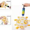 YUEMING Dog Toy Ball, Dog Football with Handle and Pump, Durable Dog Toy for Small, Medium, Large Dogs, Football for Dogs, Water Toy (Yellow, 15 cm)