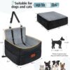 Dog Car Seat for Small to Medium Dogs, Washable Dog Seat Car with Storage Pockets, Attachable Lead, Thickened Dog Car Seat Booster Seat Dog Bed Car for Back Seat Front Seat