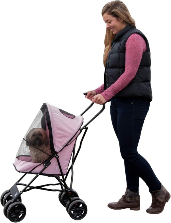 Pet Gear Travel Lite Pet Stroller for Cats and Dogs up to 15 lbs, Pink