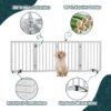 Semiocthome Solid Bamboo Dog Gate with 2 Stands, Freestanding Pet Gate for Doors and Stairs, 24" Height, 4 Panels Puppy Gate for Home, Fully Assembled Indoor Gate