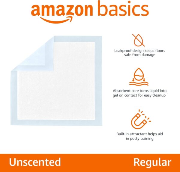 Amazon Basics Training Pads for Dogs and Puppies, Leak-Proof 5 Layer Design with Quick Dry Surface, Normal, Blue, 56 x 56 cm, Pack of 150