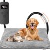 Asstikoo Pet Heating Pad for Cats, Dogs, Adjustable Dog Heating Pad with 12 Levels Timer and 30-55°C Temperature, Pet Electric Pet Heating Mat (L - 45 x 70 cm)