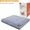 BingoPaw Fluffy Dog Bed for Medium Dogs: 76 x 51 x 7 cm Dog Bed Washable Dog Cushion for Small Dogs, Waterproof Dog Mattress with Removable Plush Cover, Non-Slip Underside, Grey