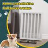 Semiocthome Solid Bamboo Dog Gate with 2 Stands, Freestanding Pet Gate for Doors and Stairs, 24" Height, 4 Panels Puppy Gate for Home, Fully Assembled Indoor Gate