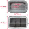 Enjoying Cat Bed Square 56 x 41 cm, Warm Cat Sleeping Place for Small Dogs Cats Rabbits, Soft Cat Mat with Pillow, Cat Cushion for Cage Transport Box, Non-Slip, Washable