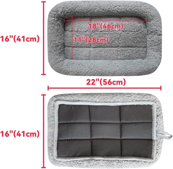 Enjoying Cat Bed Square 56 x 41 cm, Warm Cat Sleeping Place for Small Dogs Cats Rabbits, Soft Cat Mat with Pillow, Cat Cushion for Cage Transport Box, Non-Slip, Washable