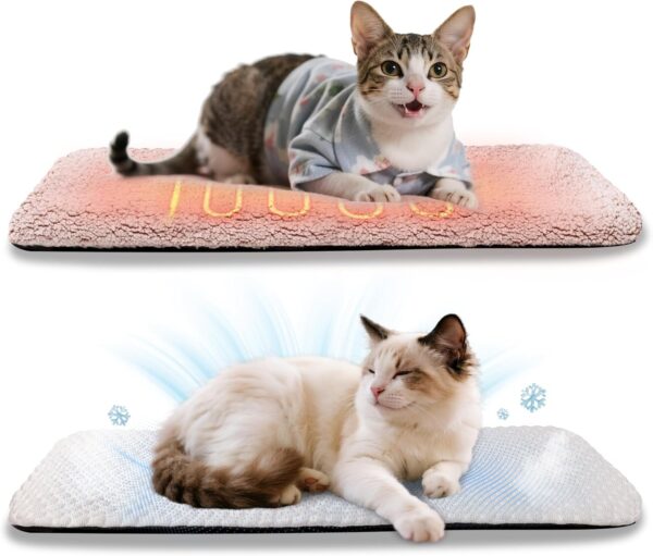Pet Prime Cat Window Lounger - Cat Bed Fluffy Window Sill Sleeping Place with Non-Slip Underside, Quiet Cushion, 2 Removable Covers (Mesh & Plush), 90 x 29 cm for Cosy Sun and Sleep