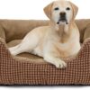 FURTIME Dog Bed Medium Dogs Dog Basket Washable Fluffy Non-Slip Dog Basket Anti-Anxiety Dog Beds for Medium Dogs and Cats 76 x 61 x 23 cm