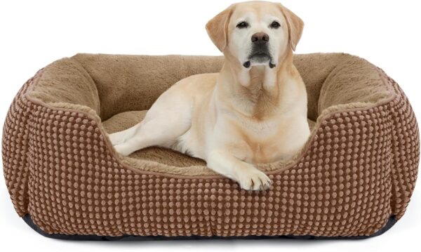 FURTIME Dog Bed Medium Dogs Dog Basket Washable Fluffy Non-Slip Dog Basket Anti-Anxiety Dog Beds for Medium Dogs and Cats 76 x 61 x 23 cm