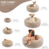 BVAGSS Dog Bed, Round Cat Bed, Fluffy Doughnut Cuddly Dog Cushion, Washable, Ultra Soft Plush Pet Bed for Small, Medium and Large Dogs, Cats, XH034 (Diameter: 40 cm, Light Brown)