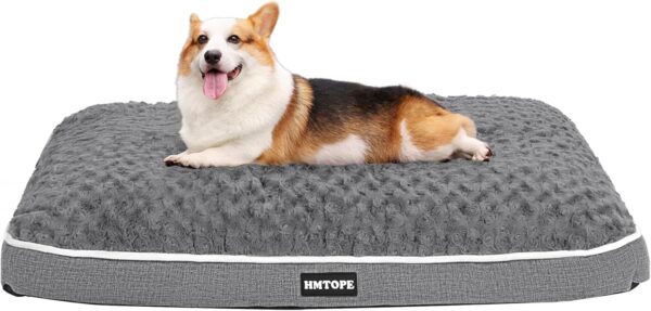 71J90u1Fc9L._AC_SL1500_.jpg HMTOPE Orthopaedic Dog Bed, Dog Mat in Double Decker Design, Washable Dog Cushion, Removable Dog Basket, 90 cm for Small to Medium Dogs, Medium Grey