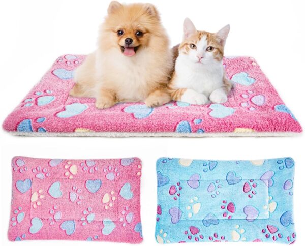 71KKLMzX4pL._AC_SL1500_.jpg MICOOYO Pack of 2 Dog Cage Bed Mattress - Fleece Pet Cushion Bed Mat Washable Cat Cushion Pad for Medium Dogs Cats Puppies (69 x 52 cm)