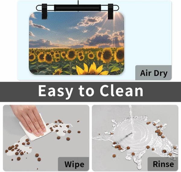 71O1562TK2L._AC_SL1500_.jpg Sunflowers Sunlight Print Pet Feeding Mat Dog Mat for Food and Water Bowl Dogs Water Dispenser Mat Dogs Accessories