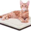 K&H Pet Products Self Warming Cat Bed Pad, Self Heating Thermal Cat and Dog Cat Warmer Mat for Wild and Indoor Cats, Oatmeal/Chocolate, 21 x 17 Inch