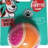 Aimé - 5 in 1 Beef Flavoured Dog Ball - Interactive/Educational Toy to Develop and Stimulate the 5 Senses - Resistant for All Breeds and All Ages - Ball 6cm