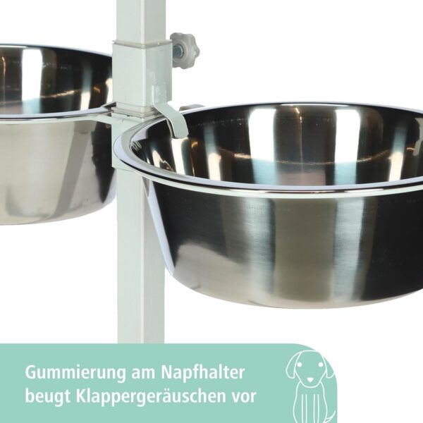 Kerbl Food Bar, Dog Feeding Bowl, Height Adjustable, Stainless Steel Bowls, 1800 ml, 2800 ml
