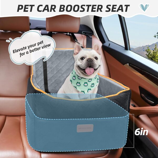 Dog Car Seat for Small to Medium Dogs, Washable Dog Seat Car with Storage Pockets, Attachable Lead, Thickened Dog Car Seat Booster Seat Dog Bed Car for Back Seat Front Seat