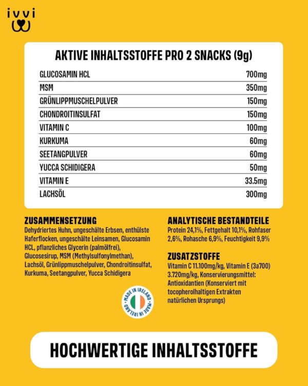 ivvi Hip & Joint - Highly Concentrated Joint Tablets for Dogs as Treats with Green-Lipped Mussel Dog, Glucosamine, Chondroitin & MSM - 60 Delicious Snacks (270 g) with Chicken