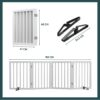 Semiocthome Solid Bamboo Dog Gate with 2 Stands, Freestanding Pet Gate for Doors and Stairs, 24" Height, 4 Panels Puppy Gate for Home, Fully Assembled Indoor Gate