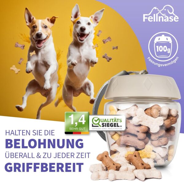 Fellnase Dog Water Bottle for Travelling - with Stand to Prevent Spills and Feeder I 550 ml Water Bottle for Dogs and Cats I Water Bowl with Water Return Valve I Leak-Proof (Velvet Grey)