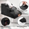 MASTERTOP Dog Stairs 3 Steps, High Density Sponge Pet Stairs for Small Dogs, Non-Slip Portable Dog Ramp Cat Stairs with Washable Plush Cover for Sofa Beds (Black)