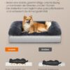 Feandrea FluffyHug PGW231G02V1 Dog Bed, Dog Cushion Size M, Dog Mat for Miniature Dogs, Small Dogs, Dog Sofa Convoluted Foam, Removable and Washable Cover, 76 x 58 x 19 cm, Dark Grey