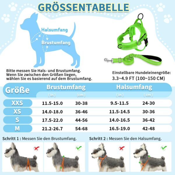 Eyein No-Pull Dog Harness with Lead, Soft Padded Reflective Adjustable Chest Harness for Puppies, Small Dogs, Large Dogs, Pets, Cats (Green, S)