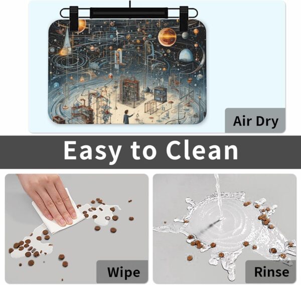 Physics Print Pet Feeding Mat Dog Mat for Food and Water Bowl Dogs Water Dispenser Mat Dogs Accessories