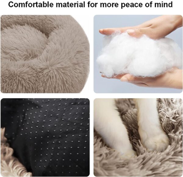 Nisrada Cat Beds for Indoor Cats, 60 cm Dog Bed for Small Melium Large Dogs, Washable, Round Pet Bed for Puppies and Kittens with Non-Slip Base