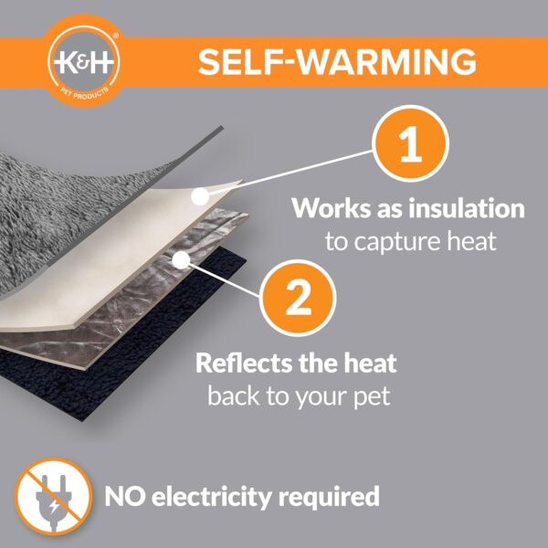 K&H Pet Products Self Warming Cat Bed Pad, Self Heating Thermal Cat and Dog Cat Warmer Mat for Wild and Indoor Cats, Oatmeal/Chocolate, 21 x 17 Inch