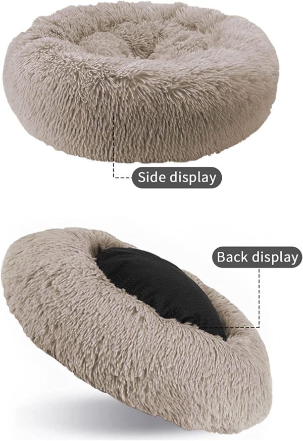 Nisrada Cat Beds for Indoor Cats, 60 cm Dog Bed for Small Melium Large Dogs, Washable, Round Pet Bed for Puppies and Kittens with Non-Slip Base