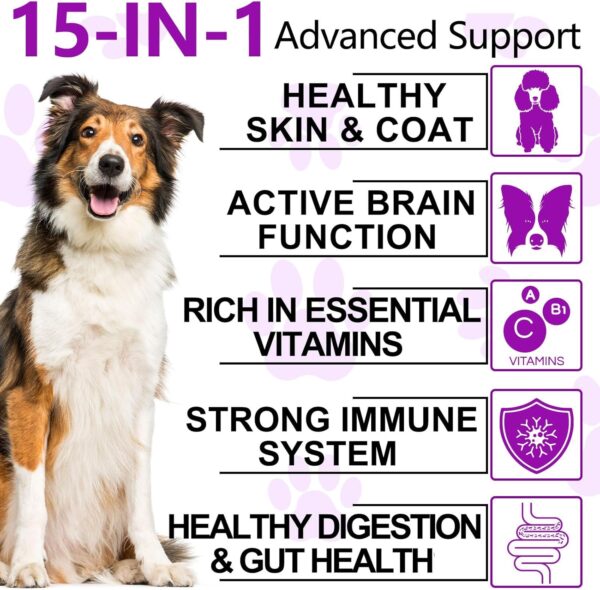 15-in-1 Multivitamin for Dogs - 150 Chews with Joint Support, Digestive Health, Heart, Skin & Coat Care - Dog Vitamins A, E, D3, B12 & Essential Minerals
