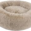 BVAGSS Dog Bed, Round Cat Bed, Fluffy Doughnut Cuddly Dog Cushion, Washable, Ultra Soft Plush Pet Bed for Small, Medium and Large Dogs, Cats, XH034 (Diameter: 40 cm, Light Brown)
