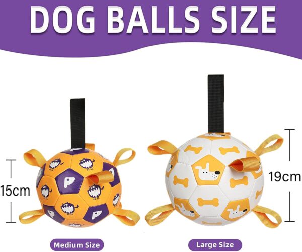 YUEMING Dog Toy Ball, Dog Football with Handle and Pump, Durable Dog Toy for Small, Medium, Large Dogs, Football for Dogs, Water Toy (Yellow, 15 cm)