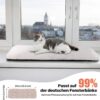 Pet Prime Cat Window Lounger - Cat Bed Fluffy Window Sill Sleeping Place with Non-Slip Underside, Quiet Cushion, 2 Removable Covers (Mesh & Plush), 90 x 29 cm for Cosy Sun and Sleep